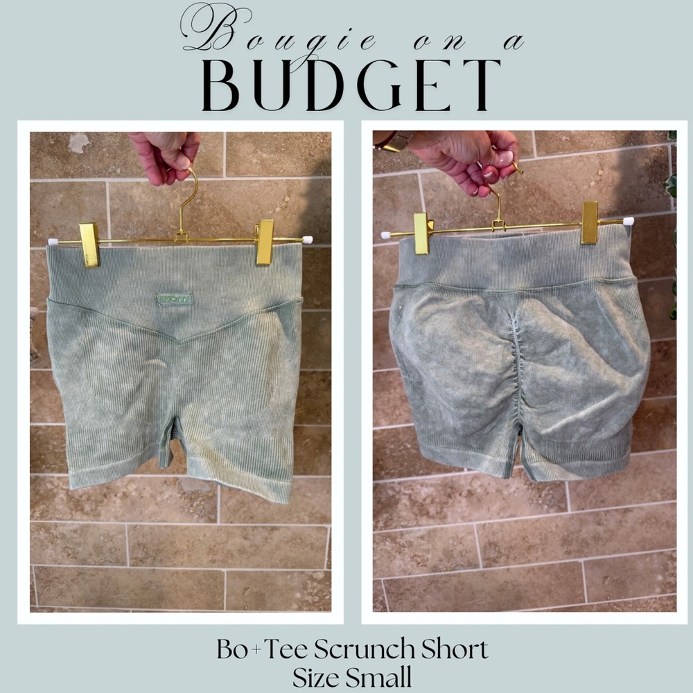 Bo+Tee Women's Athletic Scrunch Shorts - Green